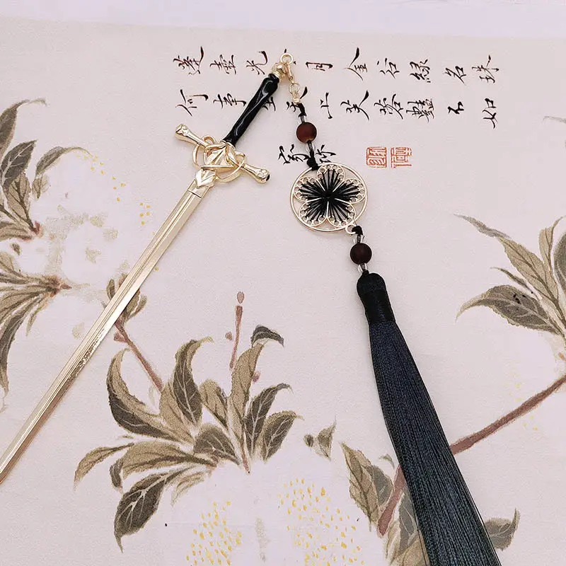 Antique Chinese Hairpin with Red Embroidery - Image 14