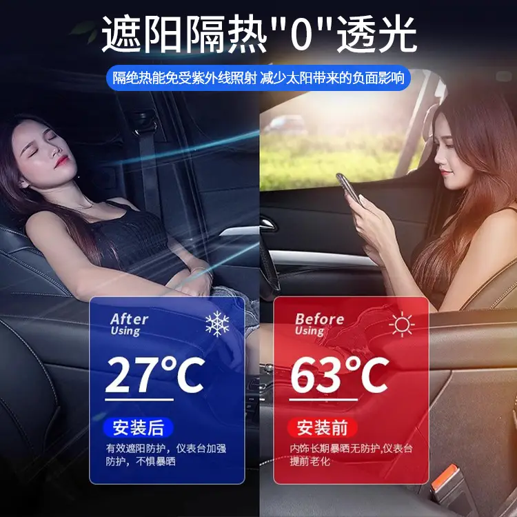 Dark Blue Full Blackout Car Curtains with Heat & Privacy Protection - Image 11