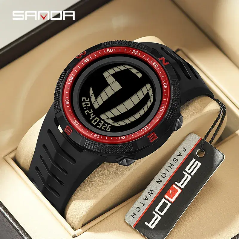 Sanda Green Digital Watch with Hand Lift Light - Image 9