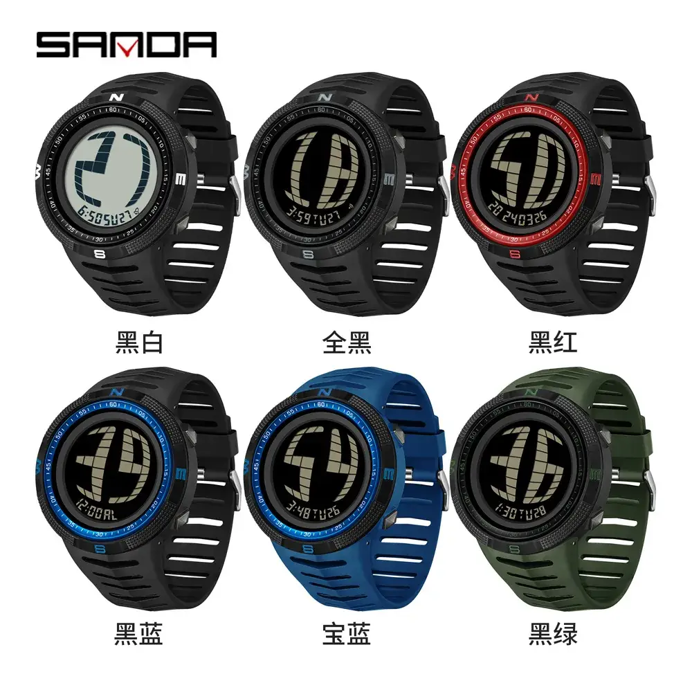 Sanda Green Digital Watch with Hand Lift Light - Image 10