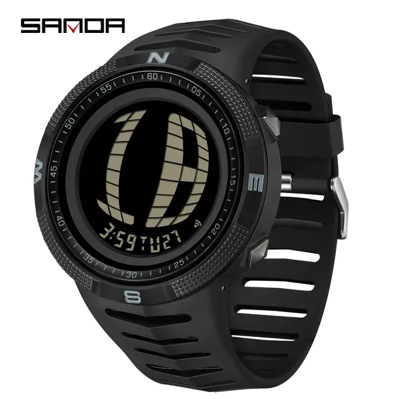 Sanda Green Digital Watch with Hand Lift Light - Image 2