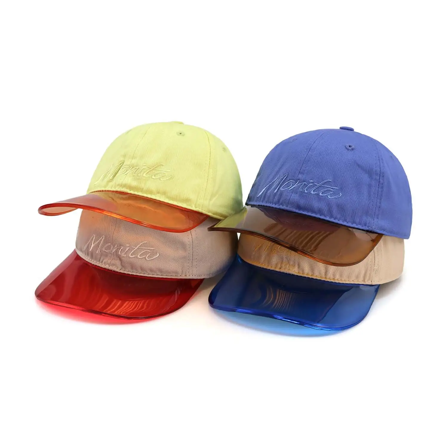 Women's Beige Red Flatback Sunblock Cap Set - Image 5
