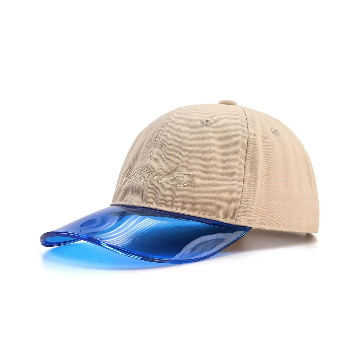 Women's Beige Red Flatback Sunblock Cap Set - Image 2