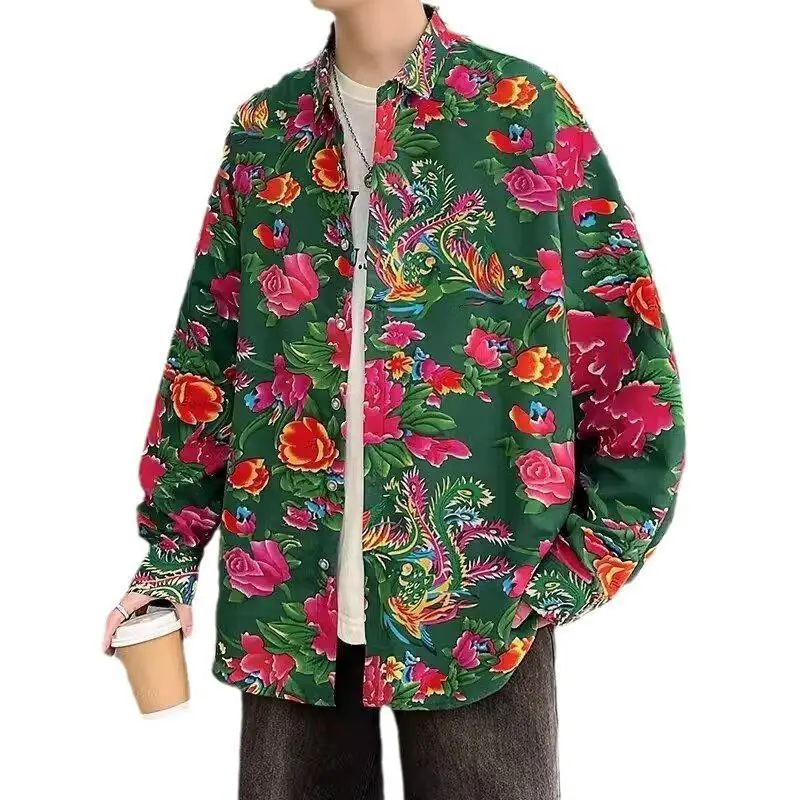 Northeastern Peony Flower Jacket Green Long Sleeve - Image 8