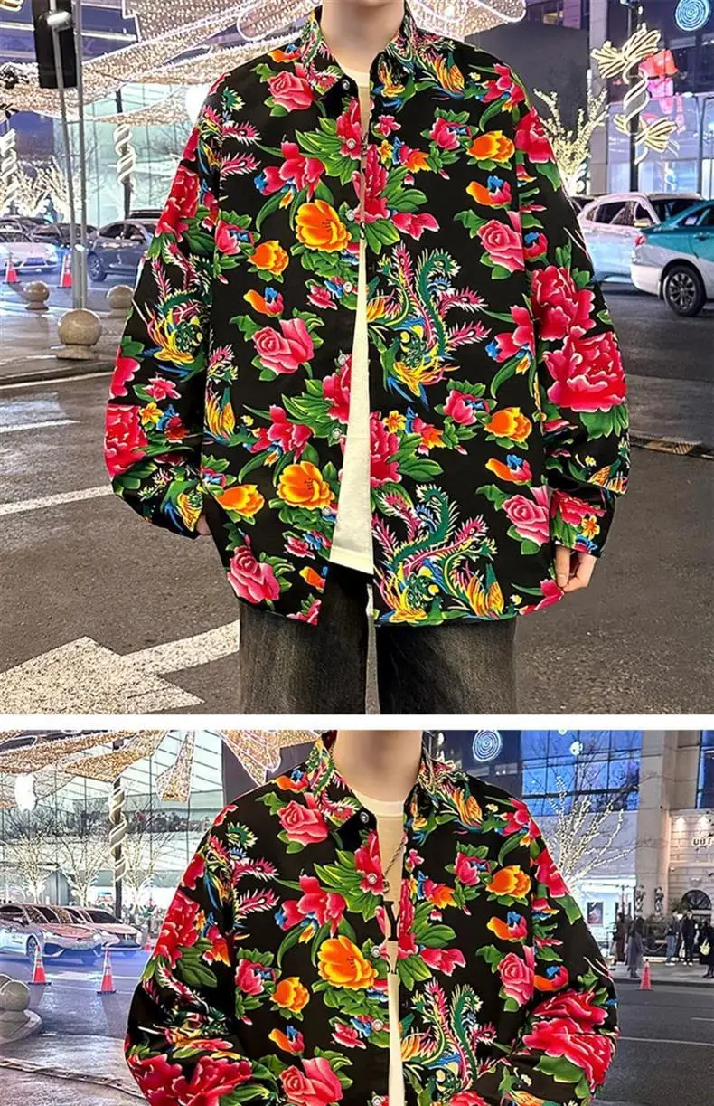 Northeastern Peony Flower Jacket Green Long Sleeve — feature 10