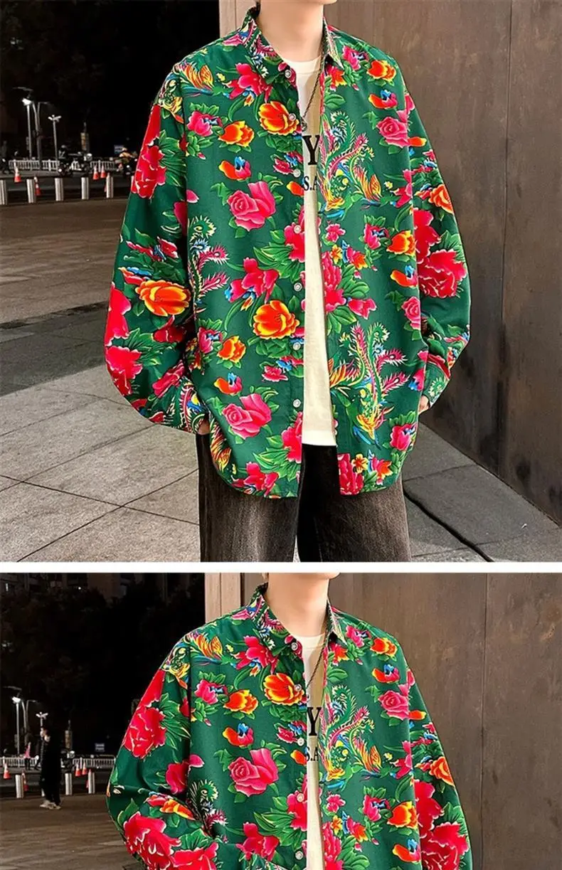 Northeastern Peony Flower Jacket Green Long Sleeve — feature 18