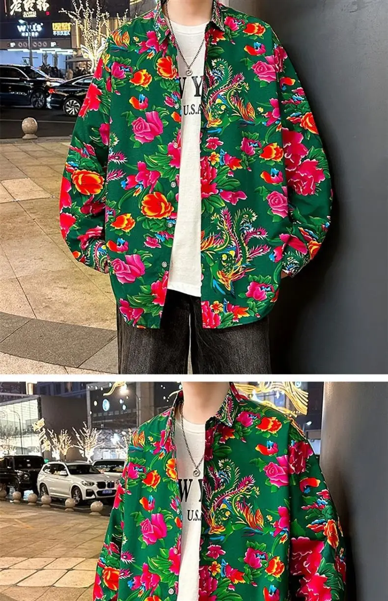 Northeastern Peony Flower Jacket Green Long Sleeve — feature 20