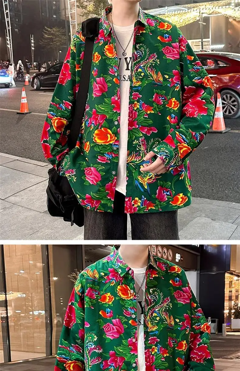 Northeastern Peony Flower Jacket Green Long Sleeve — feature 22
