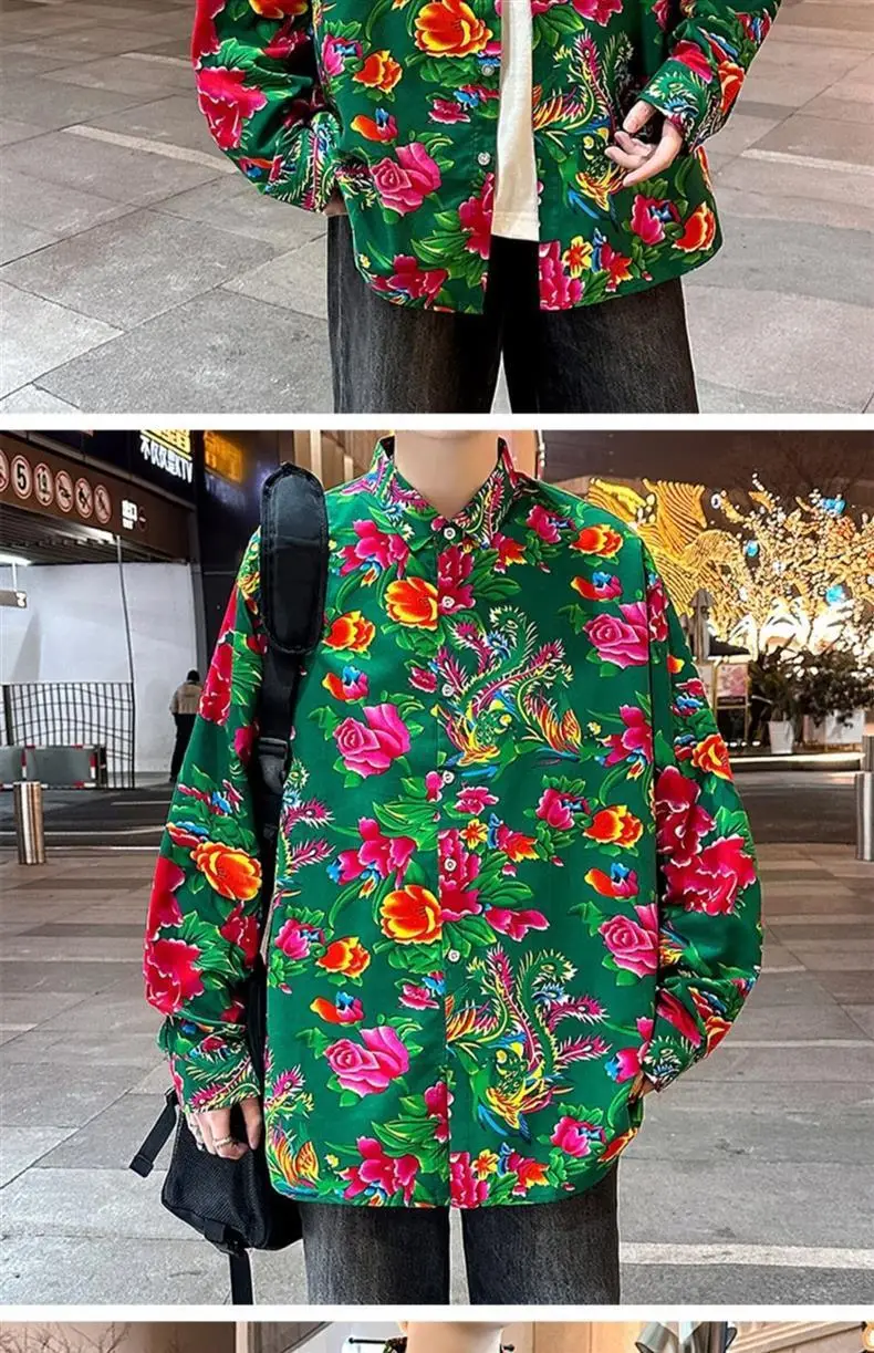 Northeastern Peony Flower Jacket Green Long Sleeve — feature 23