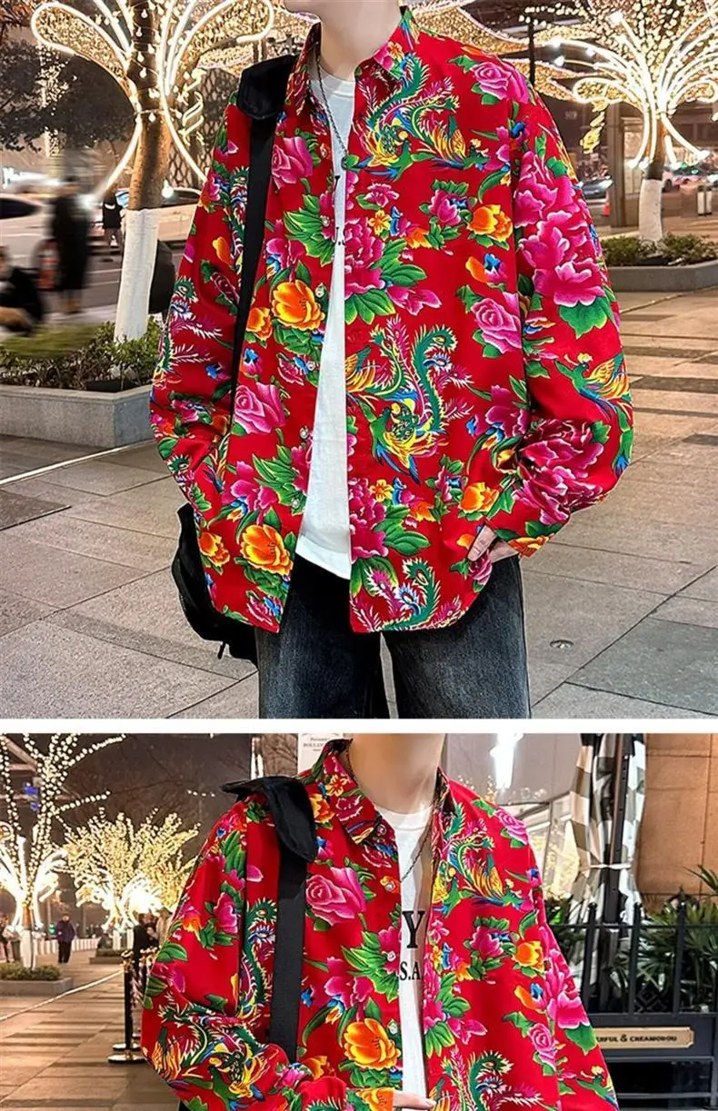 Northeastern Peony Flower Jacket Green Long Sleeve — feature 6