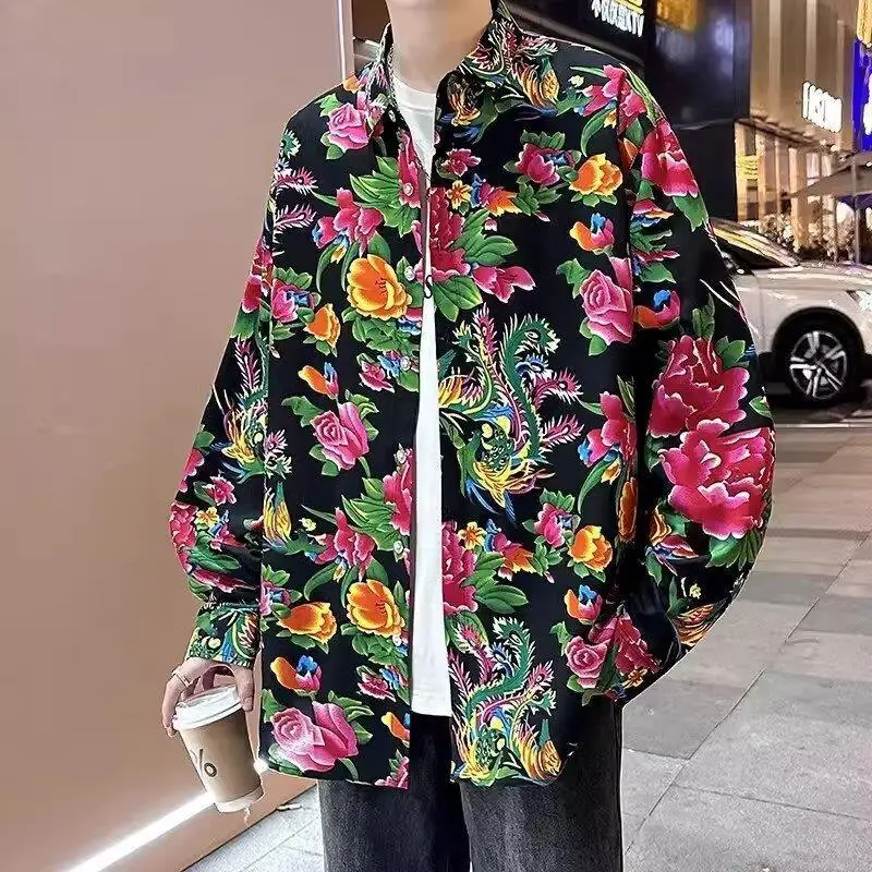 Northeastern Peony Flower Jacket Green Long Sleeve - Image 3