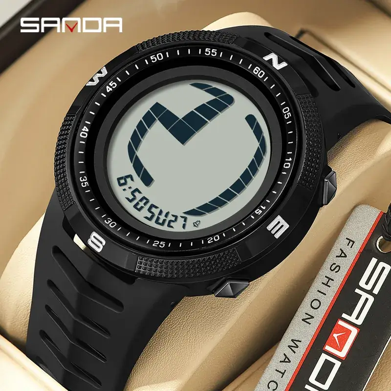 Sanda Green Digital Compass Watch for Men Women - Image 9