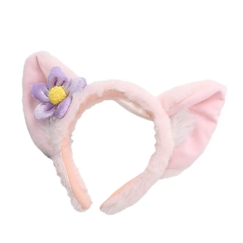Pink Plush Rabbit Ears Headband for Women - Image 11