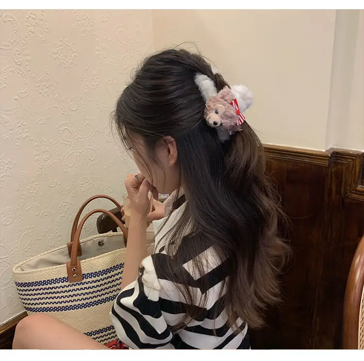 Pink Plush Rabbit Ears Headband for Women — feature 10