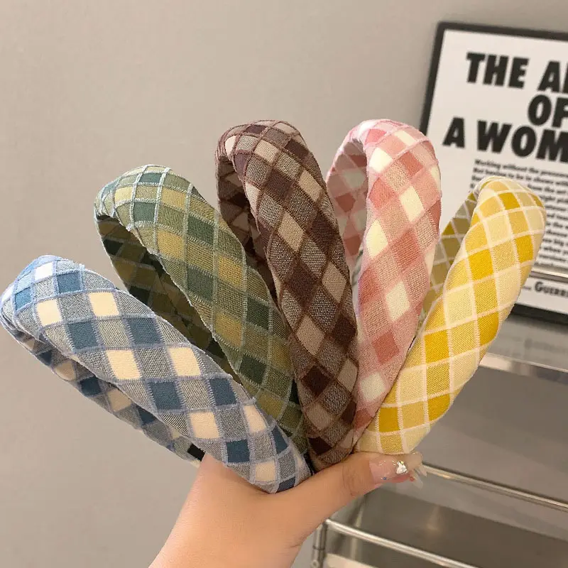 Plaid Wide-brim Hair Band for Women - Image 6