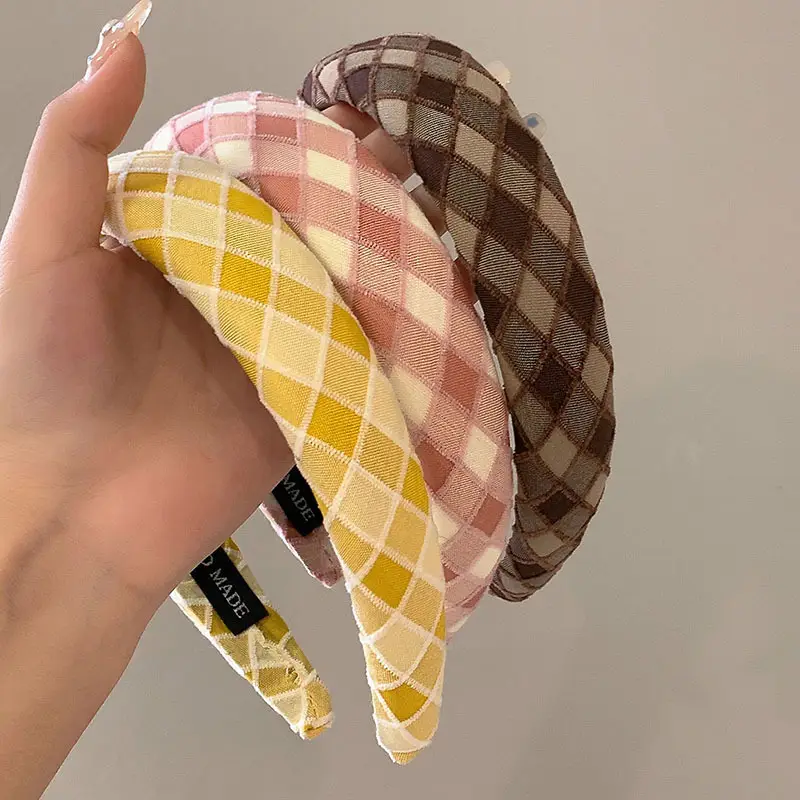 Plaid Wide-brim Hair Band for Women - Image 7