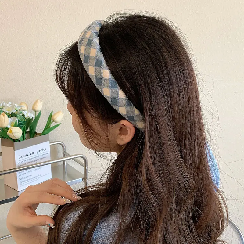 Plaid Wide-brim Hair Band for Women - Image 8