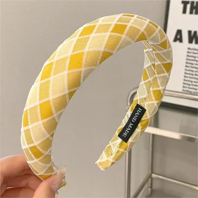 Plaid Wide-brim Hair Band for Women - Image 2