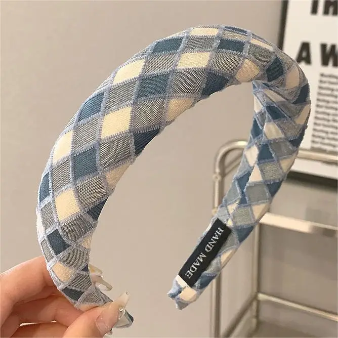 Plaid Wide-brim Hair Band for Women - Image 3