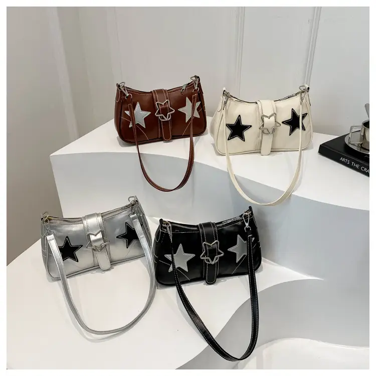 Sweet Star Heart Insolated Women's Shoulder Bag Black