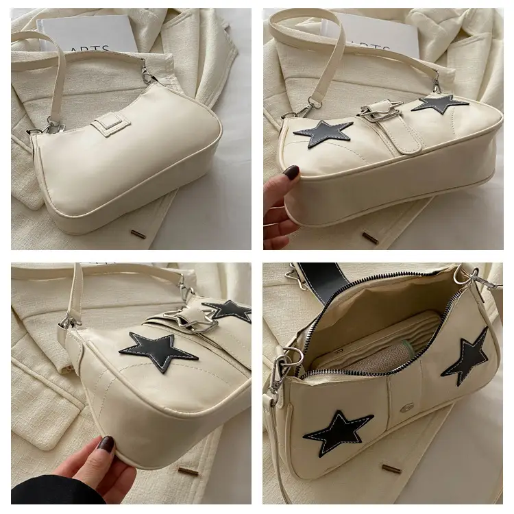 Sweet Star Heart Insolated Women's Shoulder Bag Black — feature 9