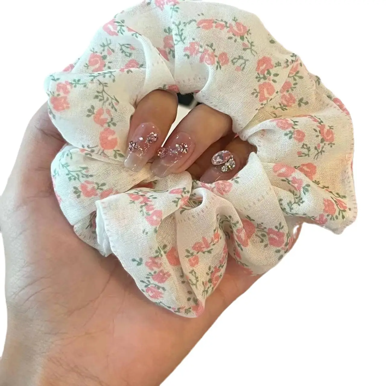 Light Blue Embroidered Hair Ring for Women - Image 7