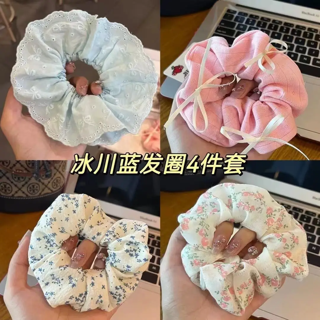 Light Blue Embroidered Hair Ring for Women — feature 27