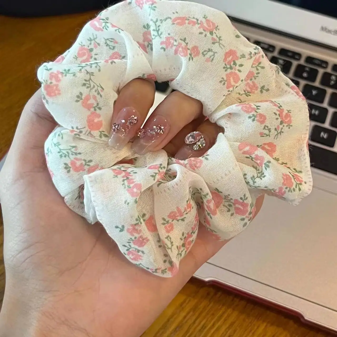 Light Blue Embroidered Hair Ring for Women — feature 28