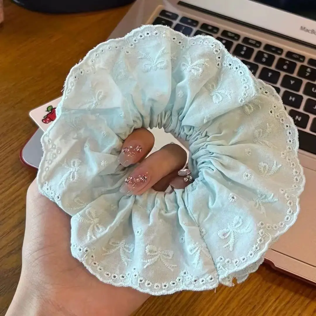 Light Blue Embroidered Hair Ring for Women — feature 31