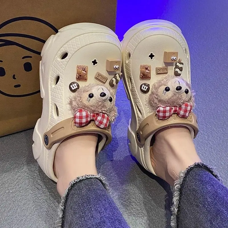 Plush Cute Thick-soled Cave Shoes Women's Outdoor Wear High-heeled Fashion Shoes Trendy Shoes EVA Sandals and Slippers Trendy European and American Cross-border - Image 10