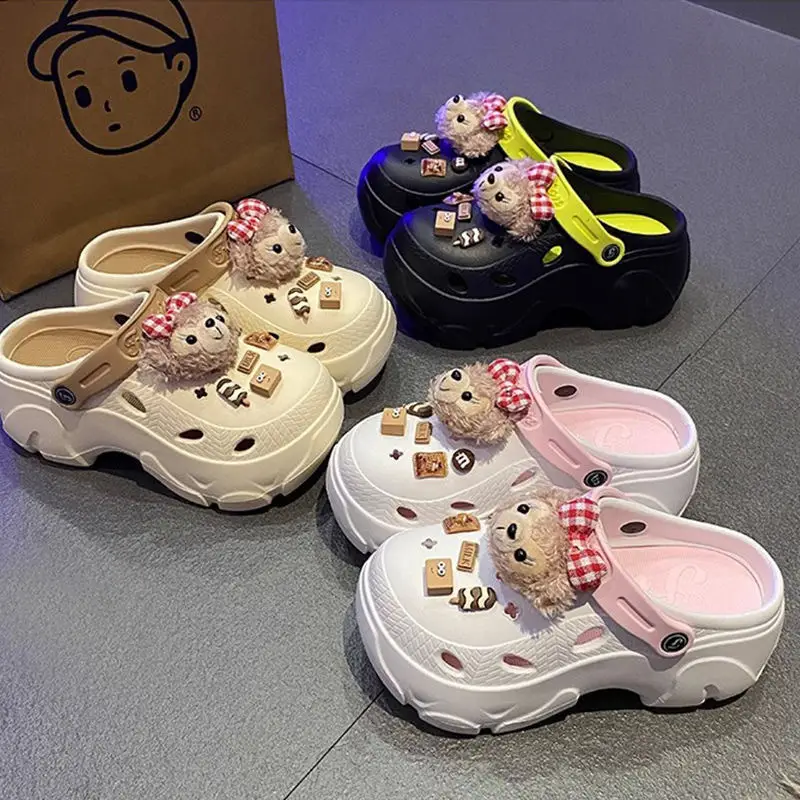 Plush Cute Thick-soled Cave Shoes Women's Outdoor Wear High-heeled Fashion Shoes Trendy Shoes EVA Sandals and Slippers Trendy European and American Cross-border — feature 1