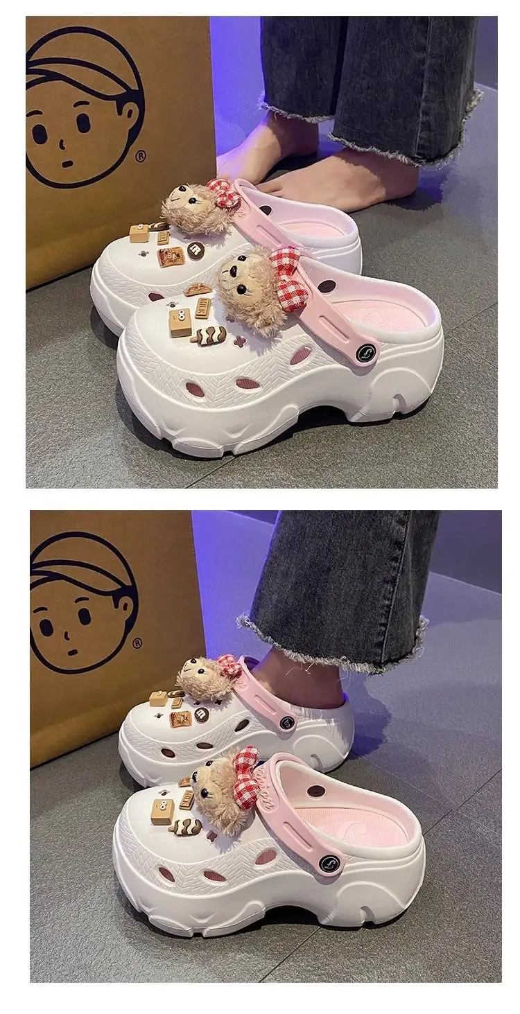 Plush Cute Thick-soled Cave Shoes Women's Outdoor Wear High-heeled Fashion Shoes Trendy Shoes EVA Sandals and Slippers Trendy European and American Cross-border — feature 4
