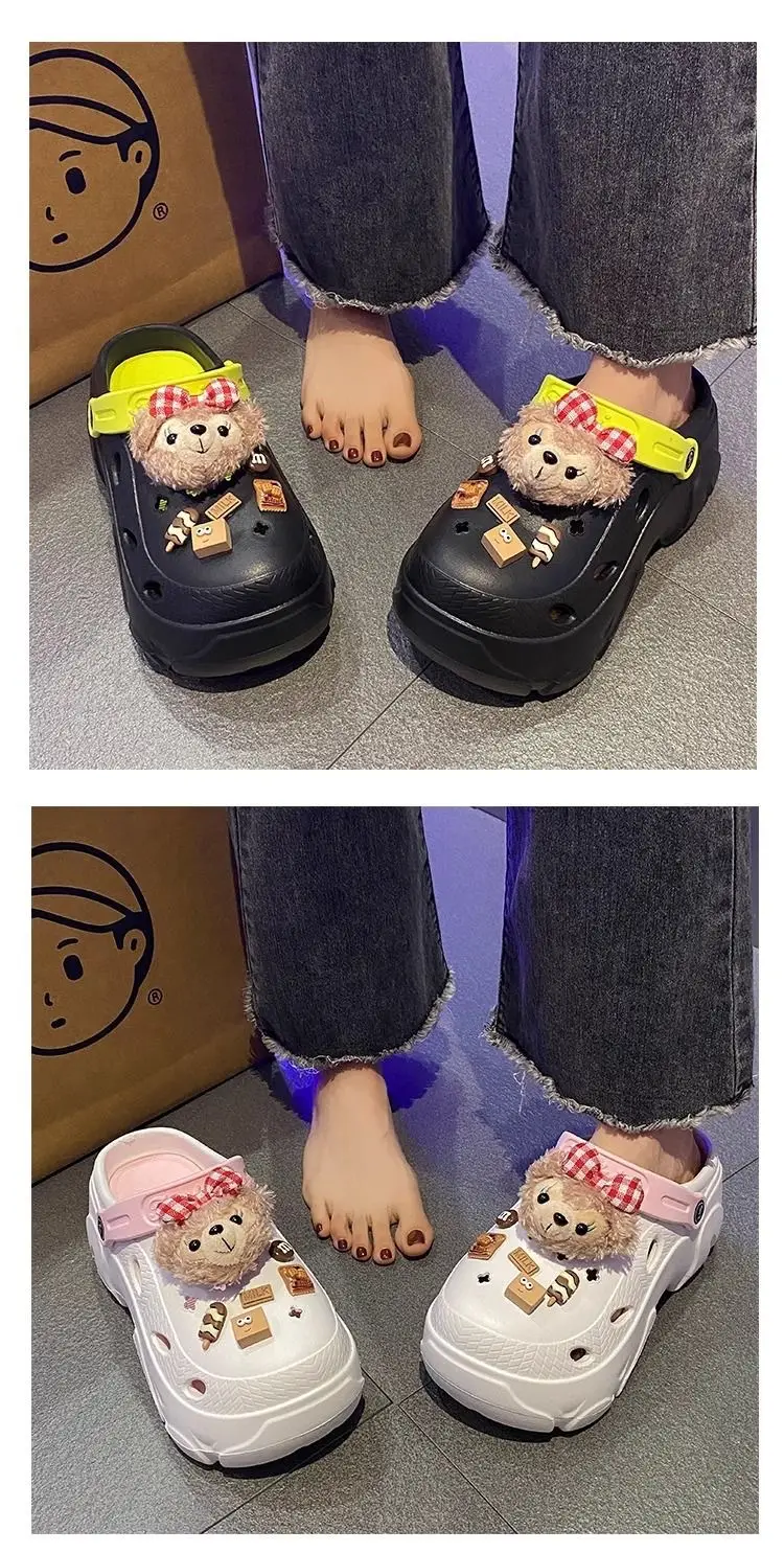 Plush Cute Thick-soled Cave Shoes Women's Outdoor Wear High-heeled Fashion Shoes Trendy Shoes EVA Sandals and Slippers Trendy European and American Cross-border — feature 7