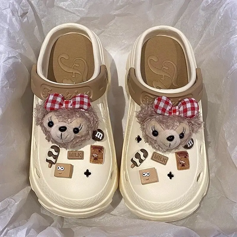 Plush Cute Thick-soled Cave Shoes Women's Outdoor Wear High-heeled Fashion Shoes Trendy Shoes EVA Sandals and Slippers Trendy European and American Cross-border - Image 3