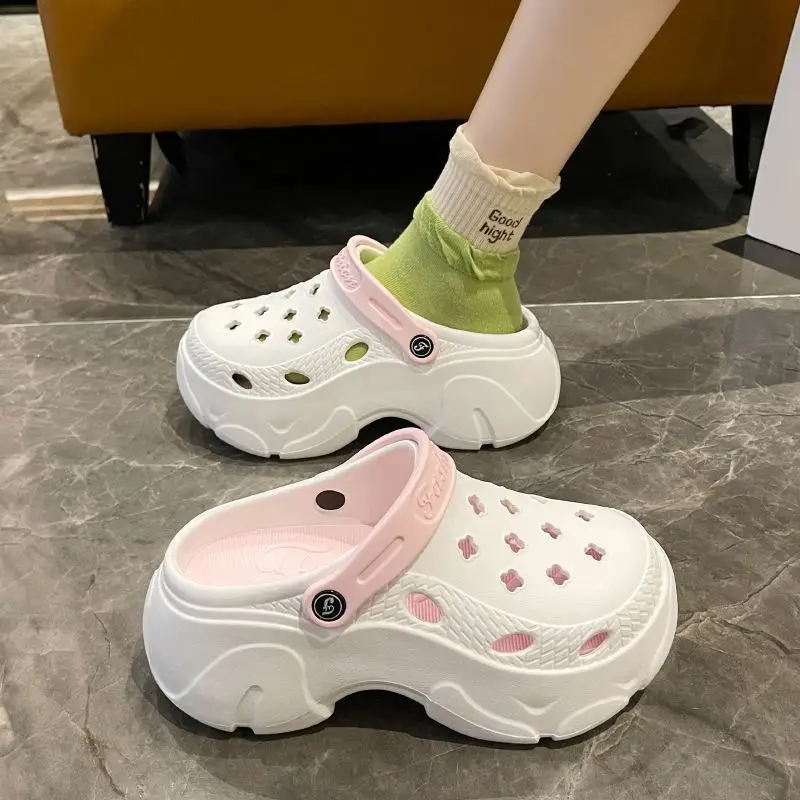 Plush Cute Thick-soled Cave Shoes Women's Outdoor Wear High-heeled Fashion Shoes Trendy Shoes EVA Sandals and Slippers Trendy European and American Cross-border - Image 4
