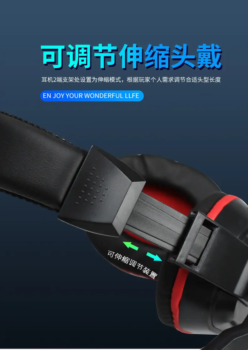 MISDE Gaming Headset Red Black Over Ear — feature 9