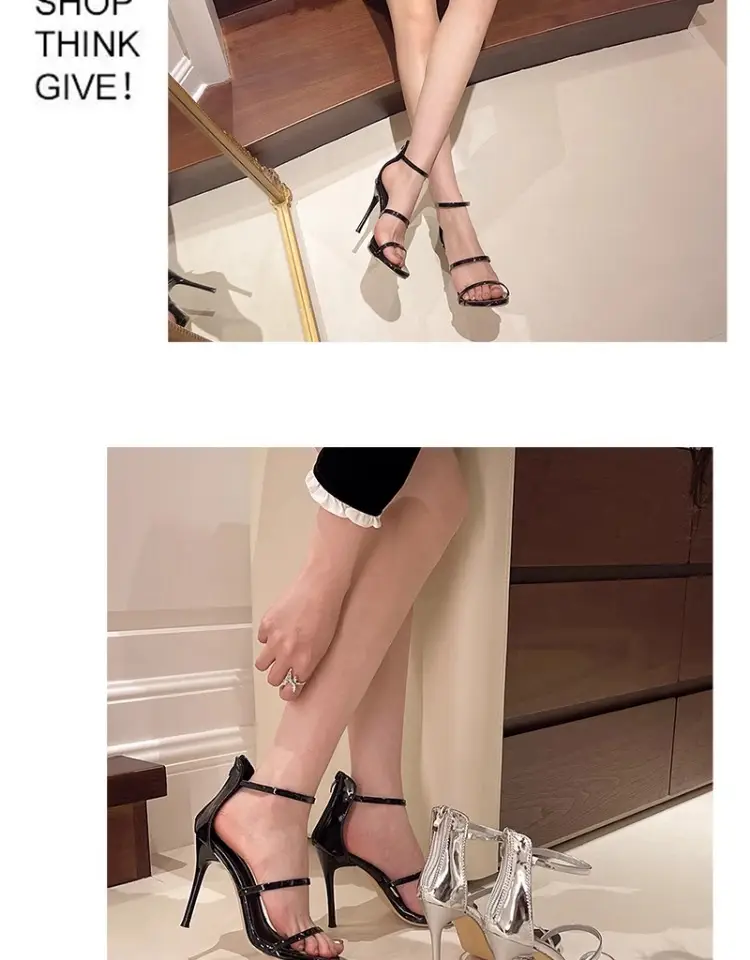 High heels women's thin heel wholesale new summer sexy catwalk hate sky high word with black waterproof platform nude sandals — feature 10