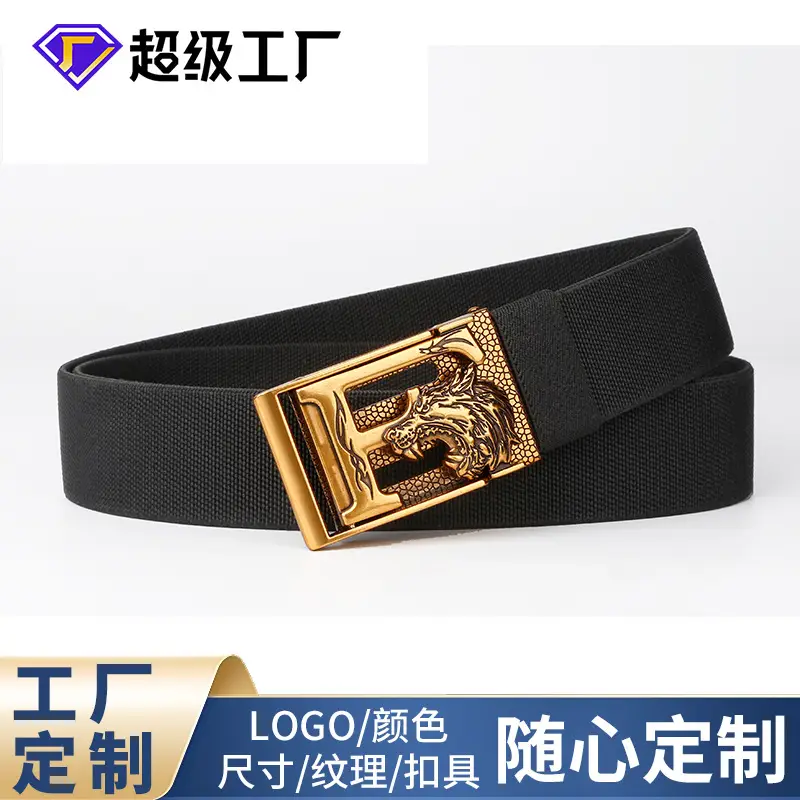 Men's Black Gold Buckle Belt Automatic Adjustable - Image 5