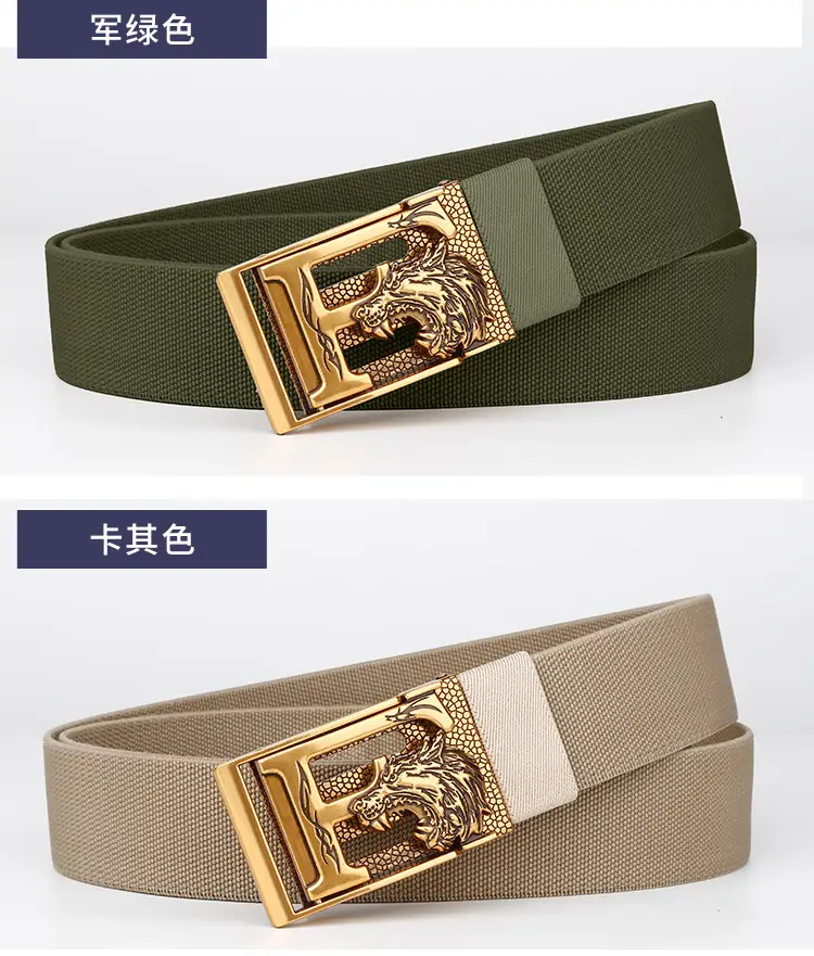 Men's Black Gold Buckle Belt Automatic Adjustable — feature 11