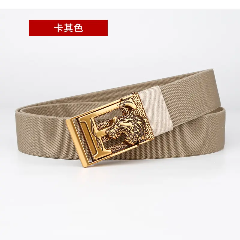 Men's Black Gold Buckle Belt Automatic Adjustable - Image 3