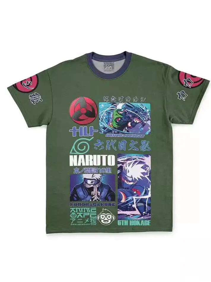 2024 Green Dragon Printed T-Shirt Round Neck Short Sleeve