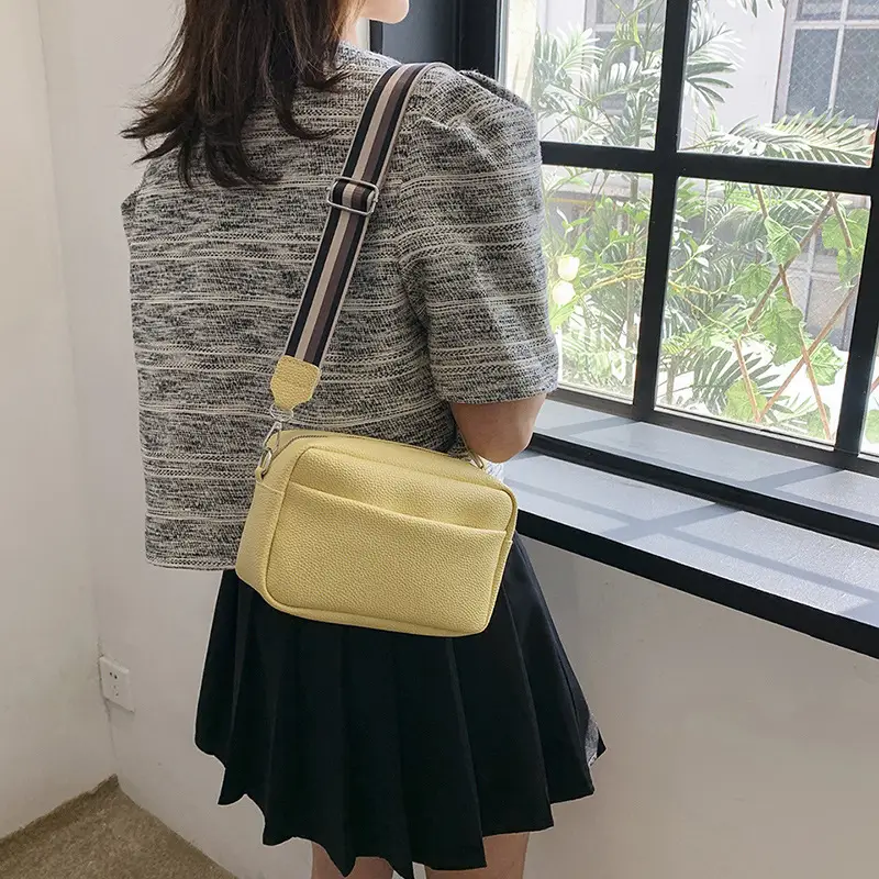 Black PU Leather Crossbody Bag for Women 2025