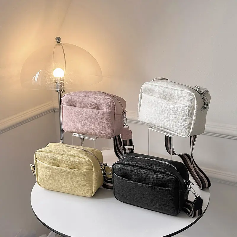 Black PU Leather Crossbody Bag for Women 2025