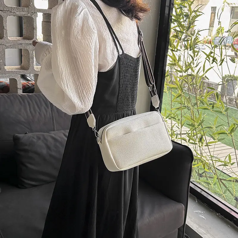 Black PU Leather Crossbody Bag for Women 2025
