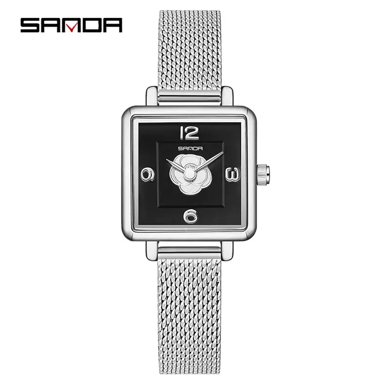 Sanda Women's Square Rose Leather Watch with Quartz - Image 10