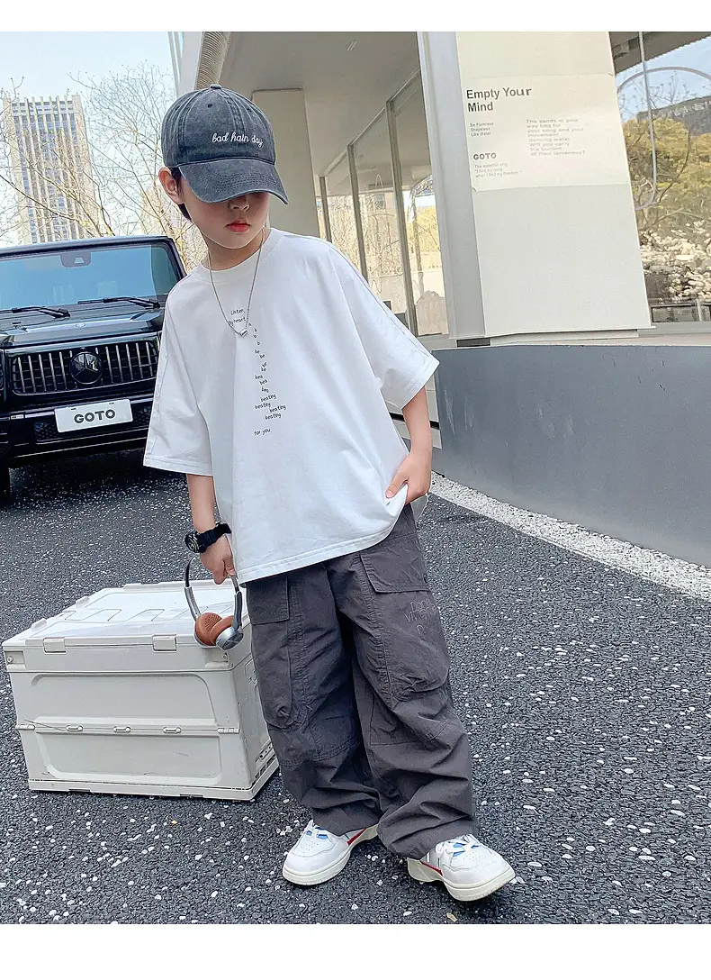 Boys Purple T-Shirt 2025 New Style Loose Fit — feature 14