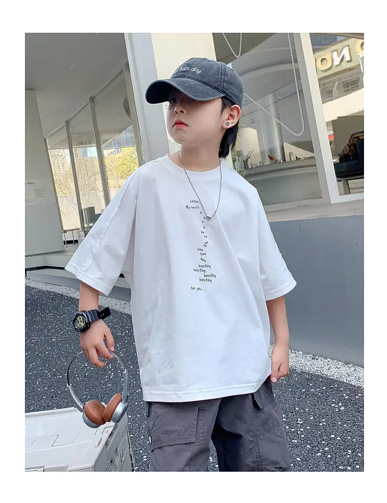 Boys Purple T-Shirt 2025 New Style Loose Fit — feature 17