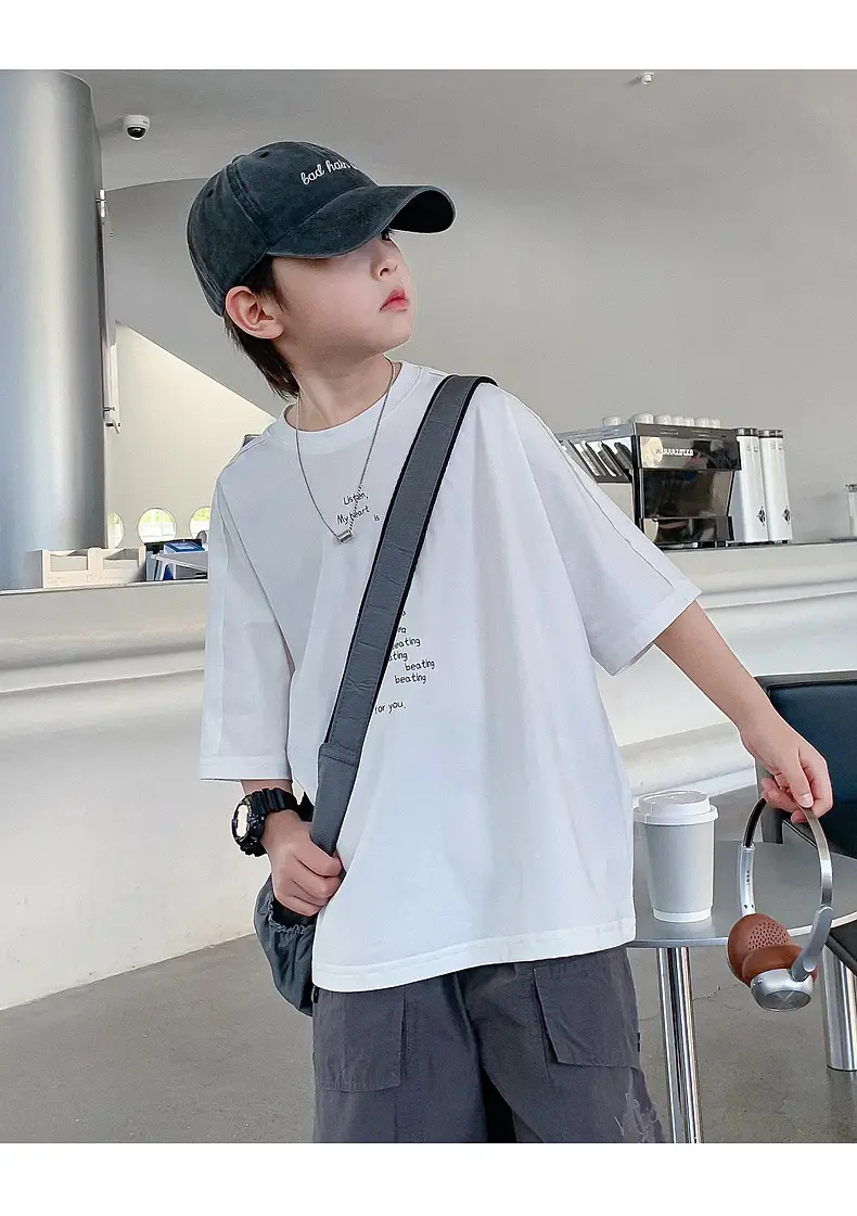 Boys Purple T-Shirt 2025 New Style Loose Fit — feature 18