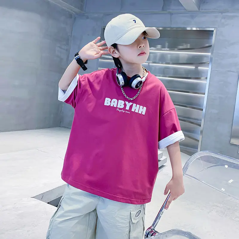 Boys Pink Baby Lin T-Shirt 2024 Summer Wear - Image 3