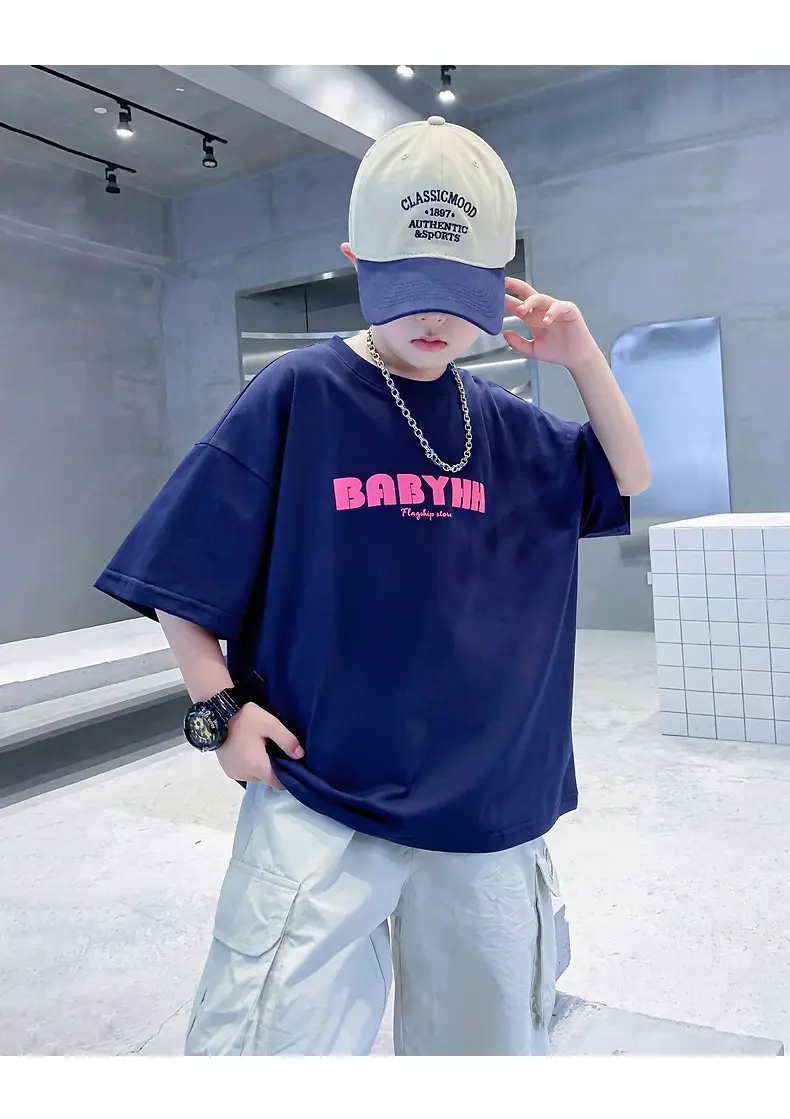 Boys Pink Baby Lin T-Shirt 2024 Summer Wear — feature 20